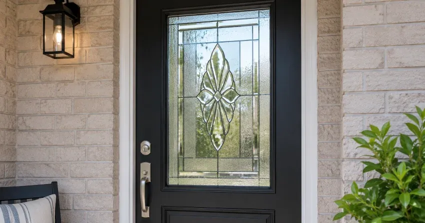 technician replacing a cracked decorative glass panel in Stonegate-Queensway, Toronto