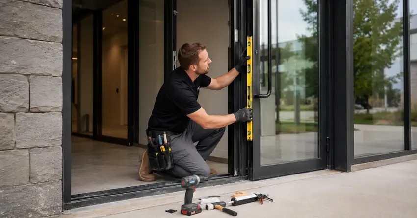 commercial glass door frame installation Cliffside, Toronto
